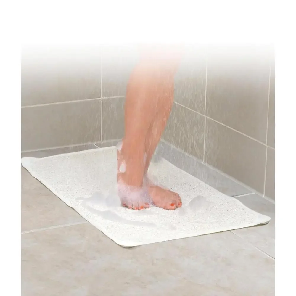 Pink Loofah Shower Mat - Non-Slip Bath Mat